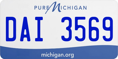 MI license plate DAI3569