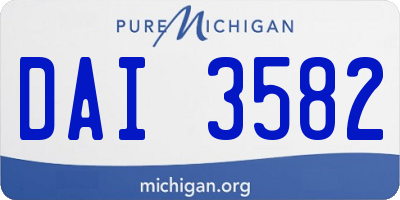 MI license plate DAI3582