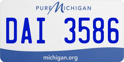 MI license plate DAI3586