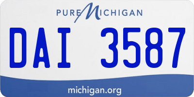 MI license plate DAI3587