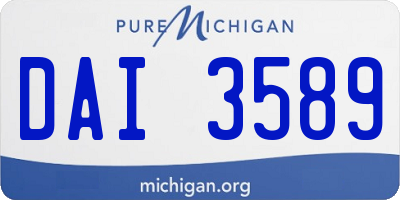 MI license plate DAI3589