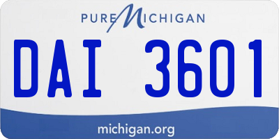 MI license plate DAI3601