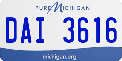 MI license plate DAI3616