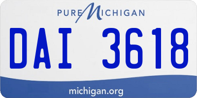 MI license plate DAI3618