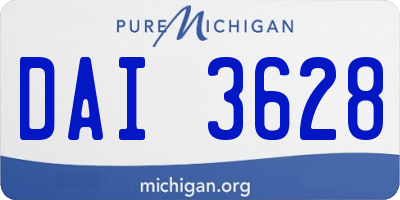 MI license plate DAI3628