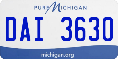 MI license plate DAI3630