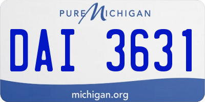 MI license plate DAI3631