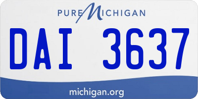 MI license plate DAI3637