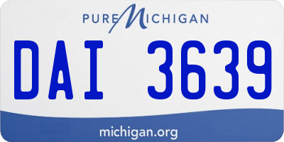 MI license plate DAI3639