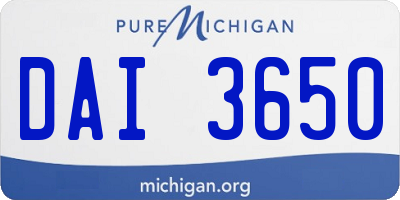 MI license plate DAI3650