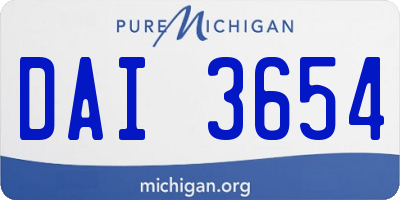 MI license plate DAI3654