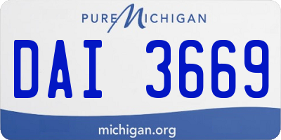 MI license plate DAI3669