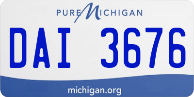 MI license plate DAI3676