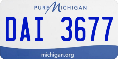 MI license plate DAI3677