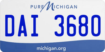 MI license plate DAI3680