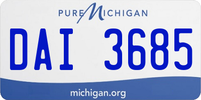 MI license plate DAI3685