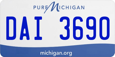 MI license plate DAI3690