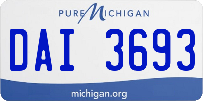 MI license plate DAI3693