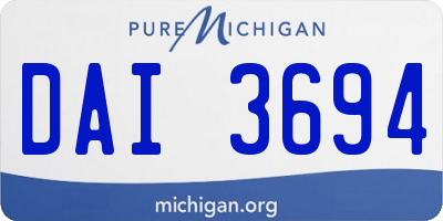 MI license plate DAI3694