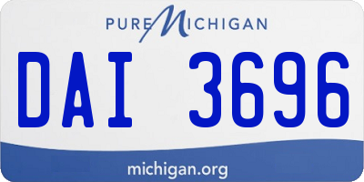 MI license plate DAI3696