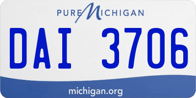 MI license plate DAI3706