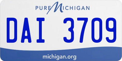 MI license plate DAI3709