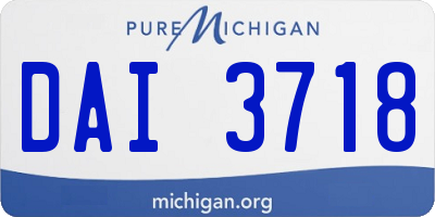 MI license plate DAI3718