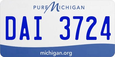 MI license plate DAI3724