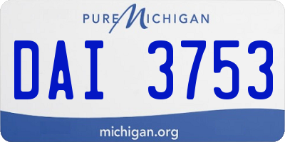 MI license plate DAI3753