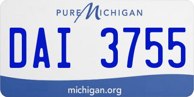 MI license plate DAI3755