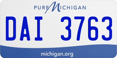 MI license plate DAI3763