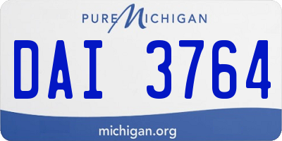 MI license plate DAI3764