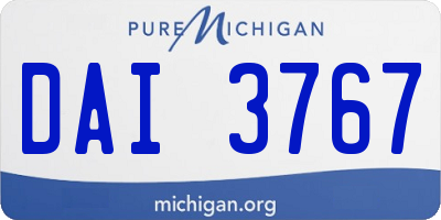 MI license plate DAI3767