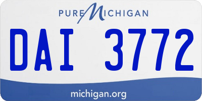 MI license plate DAI3772