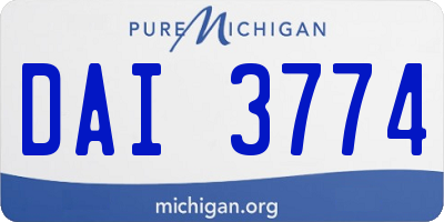 MI license plate DAI3774