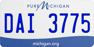 MI license plate DAI3775