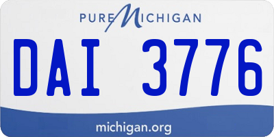 MI license plate DAI3776