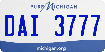 MI license plate DAI3777