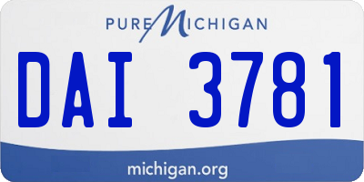 MI license plate DAI3781