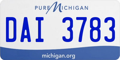 MI license plate DAI3783