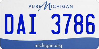 MI license plate DAI3786