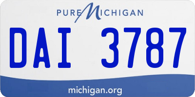 MI license plate DAI3787