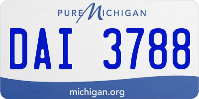 MI license plate DAI3788