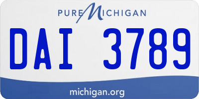 MI license plate DAI3789