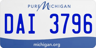 MI license plate DAI3796