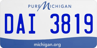 MI license plate DAI3819