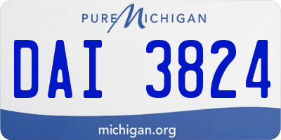 MI license plate DAI3824