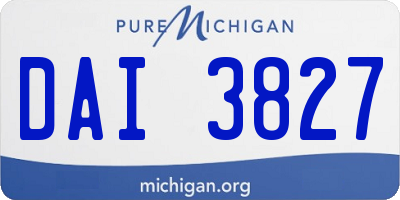 MI license plate DAI3827