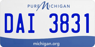MI license plate DAI3831