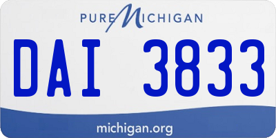 MI license plate DAI3833